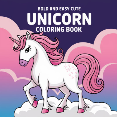 Unicorns Coloring Book for all ages