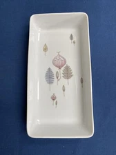Mid Century Modern White Porcelain Dish Modernist Retro Onion & Leaf Design