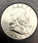 1955 Benjamin Franklin Silver Half $1- Brilliant Uncirculated BU - 90% Silver