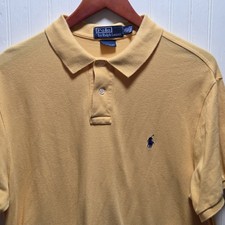 Polo By Ralph Lauren Polo Shirt Mens XL Yellow Custom Fit Pony Logo Cotton