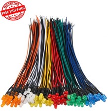 120pcs 12V LED Lights Emitting Diodes, Pre Wired 7.9 Inch DC 12 Volt 5mm LED