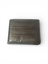 Genuine Eel Skin Vintage Men s Brown Bi Fold Wallet Luxury Exotic Card Holder