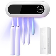 Toothbrush Holder, 5 Toothbrush Slots Timer Function, Cordless Wall Mounted...