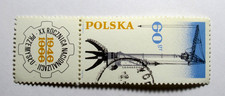 Poland Stamp Scott 1393 Building Crane 60 Gr 1966 Used OG