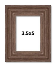 3.5x5 Frame Brown Barnwood Picture Frame Photo Frame UV Acrylic, Acid Free