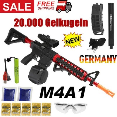 NEU Elektrische Gel Blaster Gun M4A1 Spielzeugpistole mit 20.000 Gelkugeln HOT