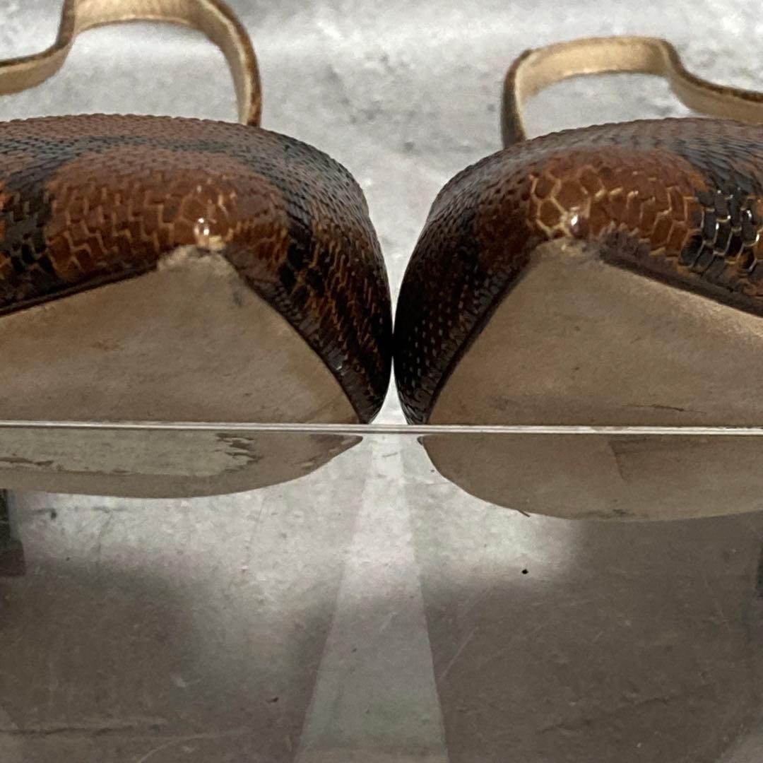 Jimmy Choo Python Mules Pointed Toe Heels Brown E… - image 13