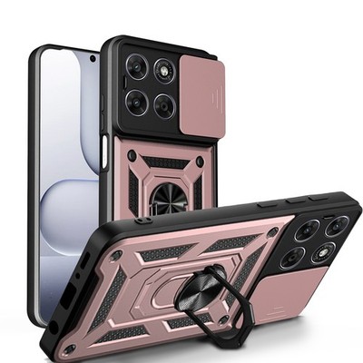 Outdoor Hülle für Motorola Moto G77 Kameraschutz Ring Case Stoßfest Rosegold