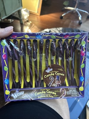 Vintage WONKA Chocolate Candy Canes Sealed 12ct Rare Discontinued Inverted Back