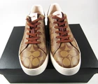Coach SLP SIGNATURE Brown Low Top Sneakers Khaki/Saddle Size 11D