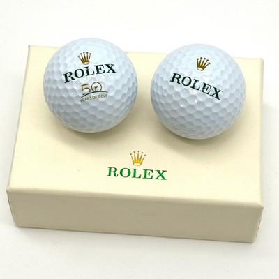 Rolex 50 Years of Golf 2017 Commemorative 2 Golf Ball Set AD VIP Gift