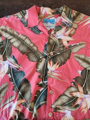 Vintage Paradise on a Hanger Hawaiian Shirt Men s Size L Floral All Over Print