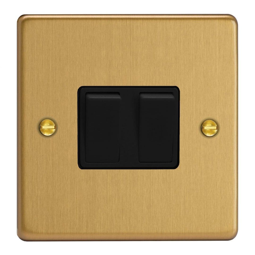 Varilight XDE77B.BB Brushed Brass 2 Gang 10A Intermediate Rocker Switch