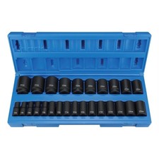 Grey Pneumatic 12 Drive 26 Piece Semi Deep Metric Impact Socket Set Grey Pneumatic 12 Drive 26 Piece Semi Deep Metric Impact Socket Set