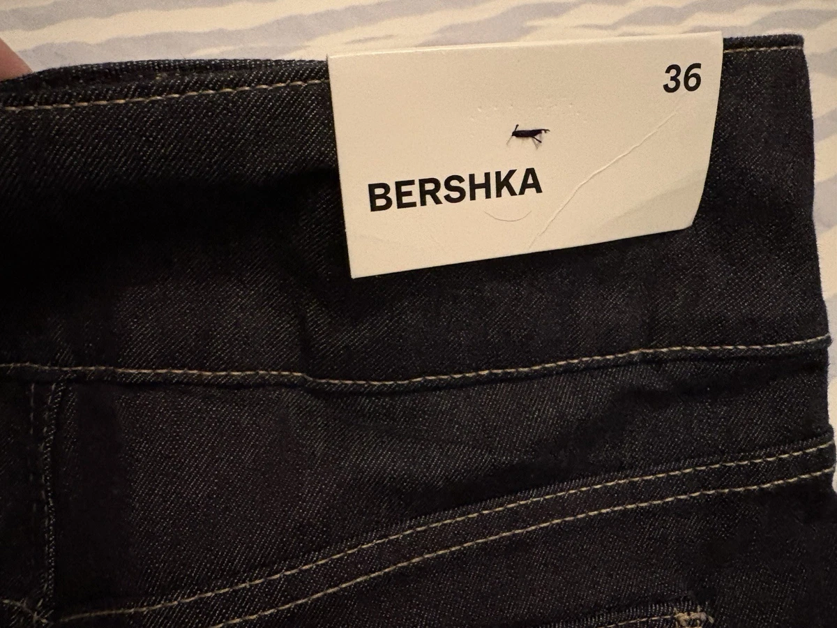 Minifalda con pantalones cortos BERSHKA para mujer talla UK 8 azul oscuro