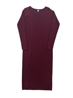 Peruvian Connection Small Midi Dress Cotton Stretch Burgundy