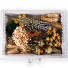 130Pcs DIY Mixed Natural Dried Flower Set, Preserved Flowers Bulk with Baby's...