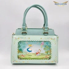 Loungefly Disney Alice in Wonderland Scenic Green Crossbody Handbag Purse Bag