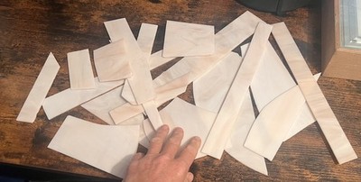 (D) Restposten Auswahl große Whispy hellrosa Pfirsich Stücke Buntglas Projekt 
