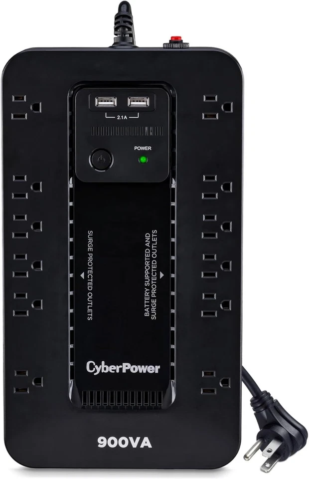 Compact 500W Uninterruptible Power Supply with 12 Outlets & Dual USB Charging - Image 3 of 4