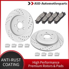 5 Lugs Rear Drilled Disc Rotors Brake Pads Fit For Ford Taurus Explorer Flex Mkt 5 Lugs Rear Drilled Disc Rotors Brake Pads Fit For Ford Taurus Explorer Flex Mkt