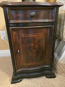 Hooker Bedside Tables 2 with gorgeous tops black and brown