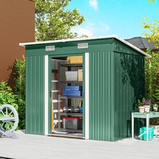 7 x 4ft Outdoor Garden Storage Shed Tool Storage Box for Garden Green