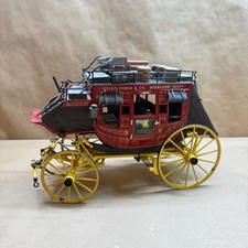 Franklin Mint Wells Fargo Overland Stagecoach 1:16 Diecast Model Red Yellow