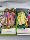 1960'S Mattel 2 Francie Barbies Blonde Bendable Knees Trunk Clothing Accessories