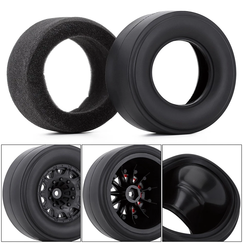 RC Car Wheels Tires 1/10 12mm Hex Tyre for 2WD 22S Losi DR10 Short-course Truck - Image 2 of 4