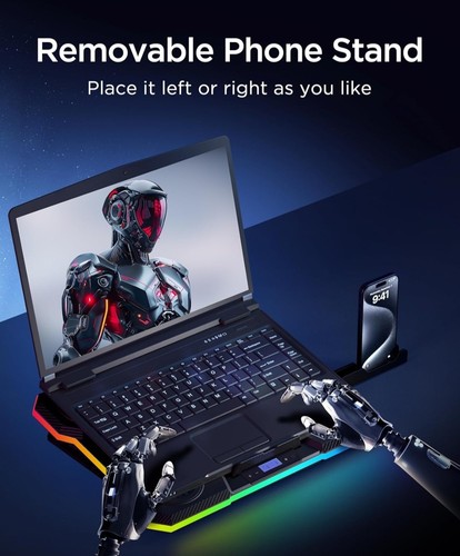 Podkładka chłodząca do laptopa, światła RGB chłodnica do laptopa 9 wentylatorów do laptopów 15,6-19,3 cala - Zdjęcie 8 z 9