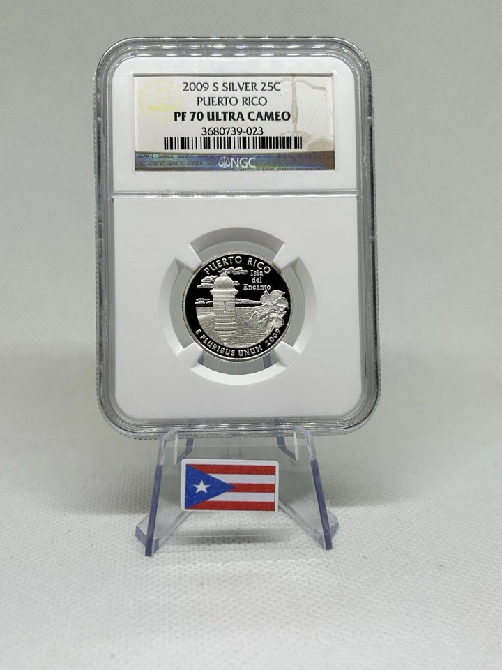 2009s Silver 25c Puerto Rico 🇵🇷 PF70 Ultra Cameo NGC! Perfect ✨💯 - Image 2 of 3