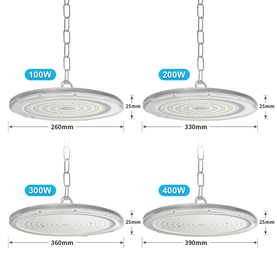 100W-400W UFO LED Hallenbeleuchtung Industrielampe High bay Hallenstrahler IP65 - Bild 2 von 4