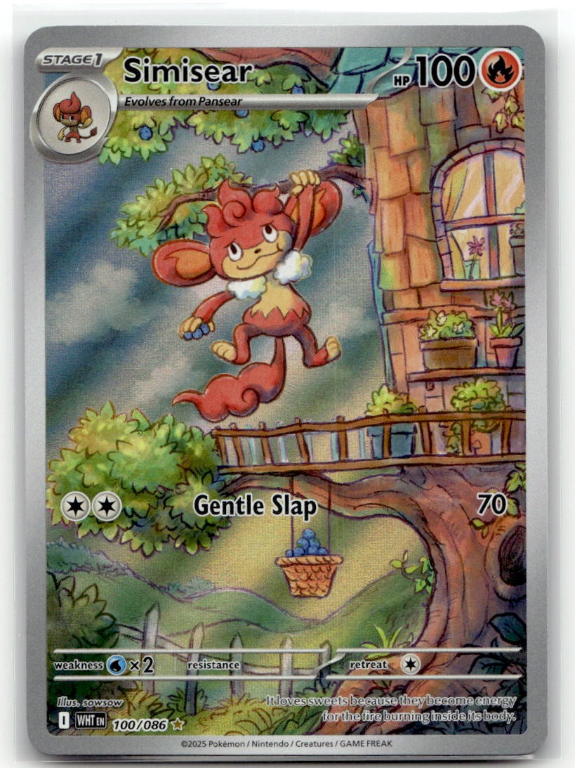 Simisear 100/086 Illustration Rare SV: White Flare Pokemon EN Holofoil NM