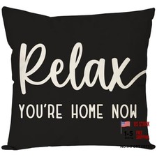 Decorative Throw Pillow Covers 18x18 Inch Relax 18" x 18" Pack of 1 Black