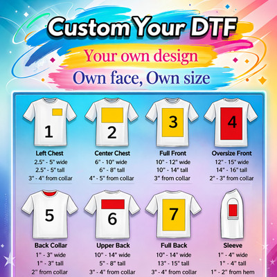 DTF-Druck überträgt Ihr eigenes Design Sondergröße, Wärmeübertragung für alle Größen