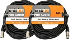 DMX Cable, 3 Pin, Male to Female, 50 Feet - 2 Pack