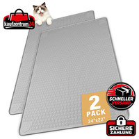Katzenstreu Matte 86X56Cm Silikon Hellgrau 2Er Set FüR Katzenklo