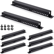 8 Pieces 19 Inch Cable Manager 1U 24 Slot Horizontal Server Rack Mount Cable ...