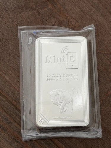 10 oz MintID Buffalo Silver Bar (AES-128 Encrypted) #7
