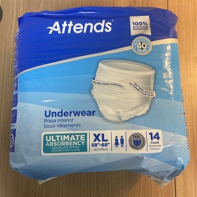 Attends Underwear Adult XL Ultimate Absorbency 14 Count Briefs Extra Large