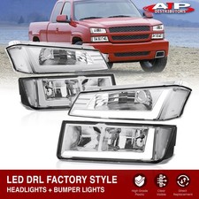 Clear Oe Style Led Drl Headlights Bumper Lamps For 2002-2006 Chevy Avalanche