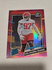 2023 Donruss #349 Felix Anudike-Uzomah Optic Preview Rated Rookie Pink Prizm