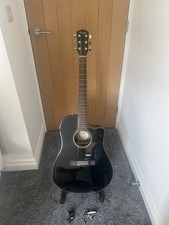 Fender CD-60CE Black DS V2 Electro-Acoustic Guitar + Stand, Capo and tuner.