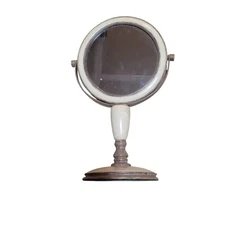Indiaink Marble Bronze Vanity Tabletop Swivel double Sided Mirror