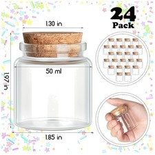 Wedding Favor Glass Jars with Cork Stoppers, 48ct