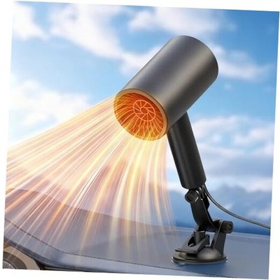 Portable Car Heater, 12V Fast Heating Defrost Defogger with Suction 