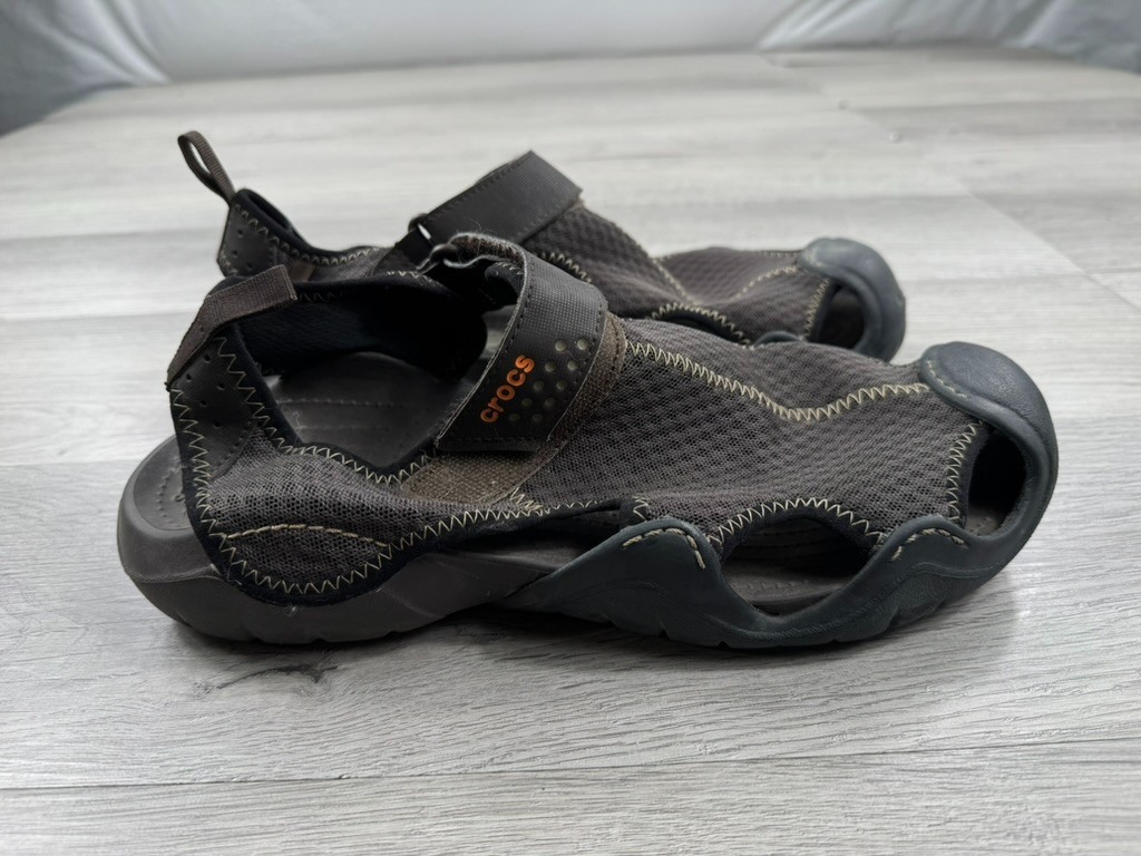 Crocs Men's Swiftwater Mesh Fisherman Deck Sandals Brown 15041