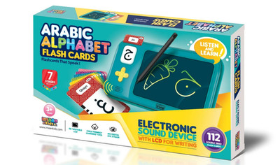 Arabisches Alphabet sprechende Lernkarten LCD Bildschirm + Stift Imaan Kidz islamischer Sound Spielzeug