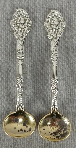 Pair of Gorham Versailles Pattern Sterling Silver Master Salt Spoons